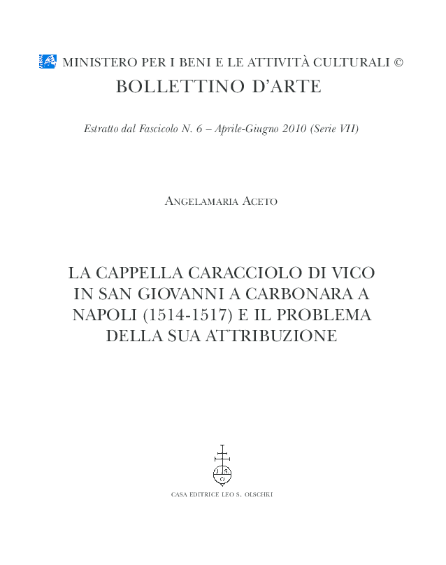(PDF) La Cappella Caracciolo di Vico in San Giovanni a Carbonara a