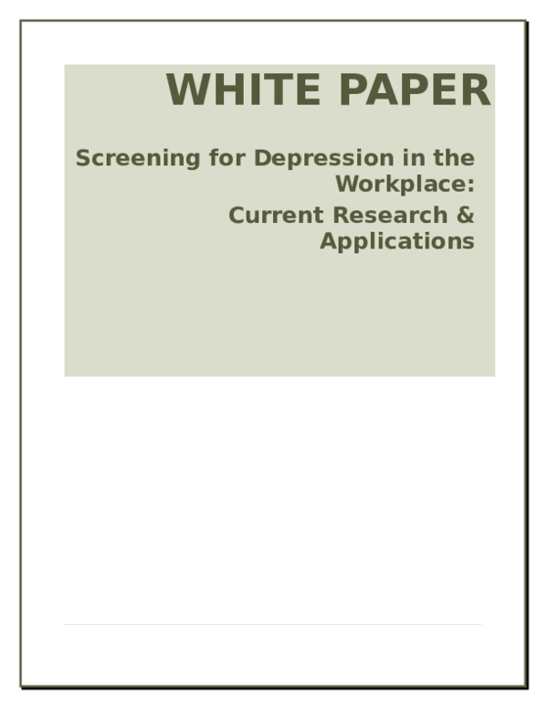 Depression thesis statement image