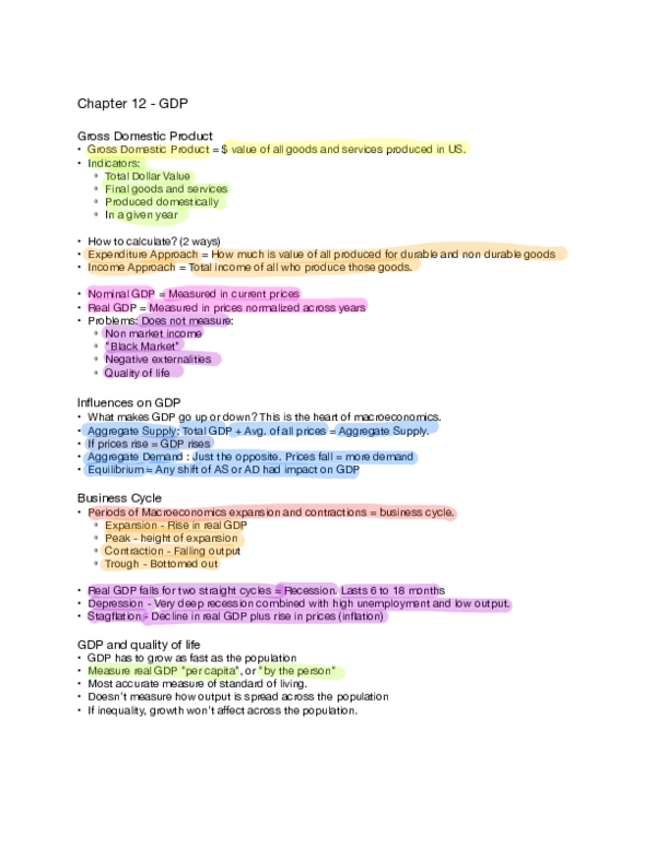 (PDF) Chapter 12 -GDP Gross Domestic Product