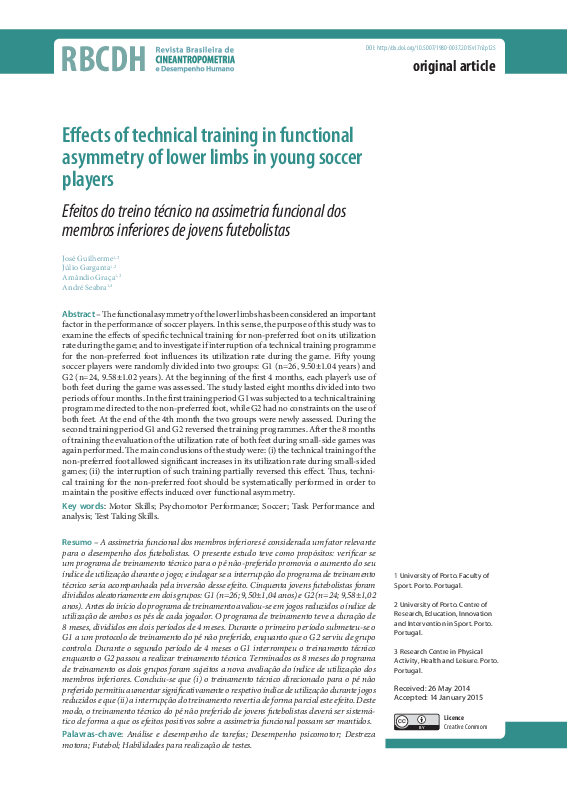 (PDF) Effects of technical training in functional asymmetry of lower ...