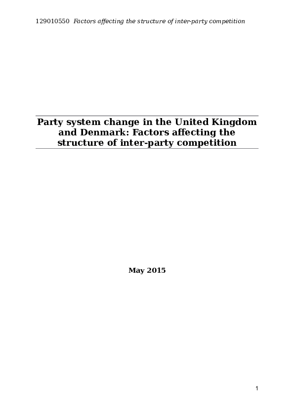 (DOC) Party system change in the United Kingdom and Denmark: Factors ...
