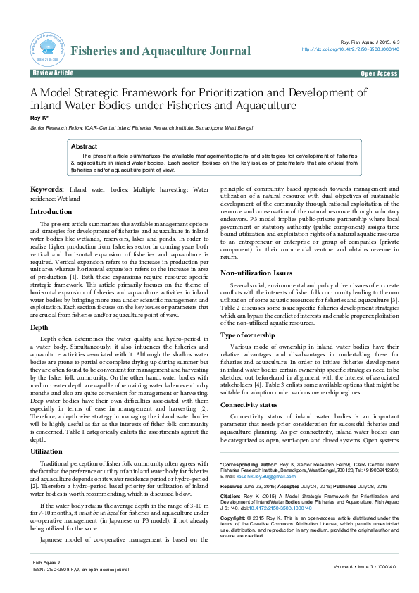 (PDF) A Model Strategic Framework for Prioritization and Development of ...