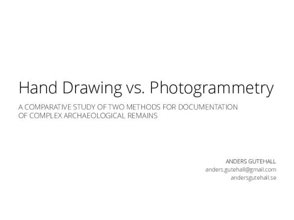 (PDF) Hand drawing vs. photogrammetry: A comparative study of two ...