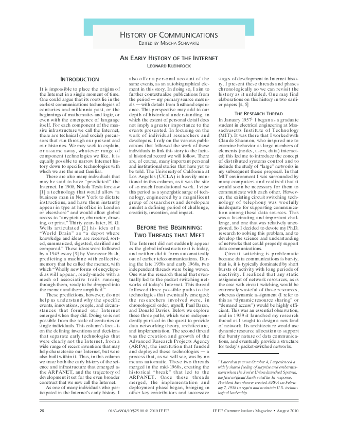 (PDF) HISTORY OF COMMUNICATIONS