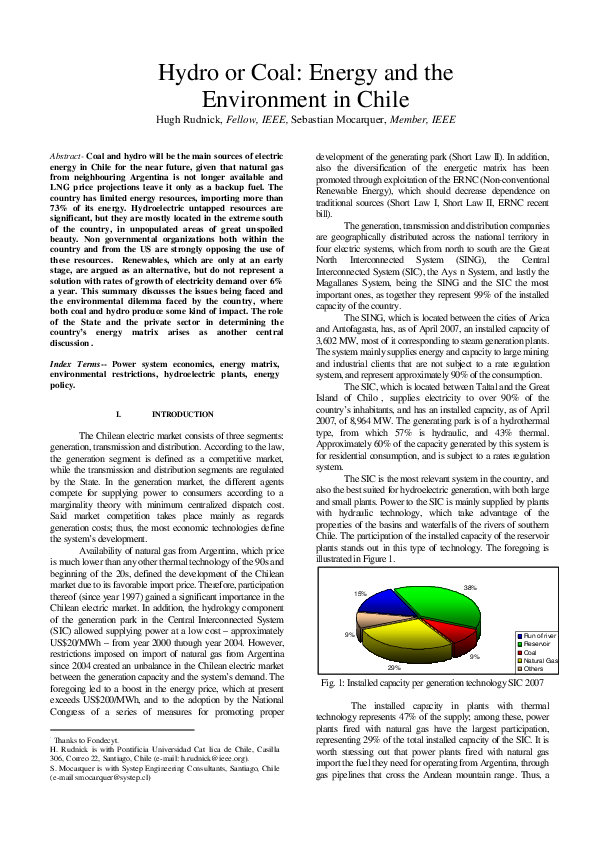 (PDF) Hydro or coal Energy and
