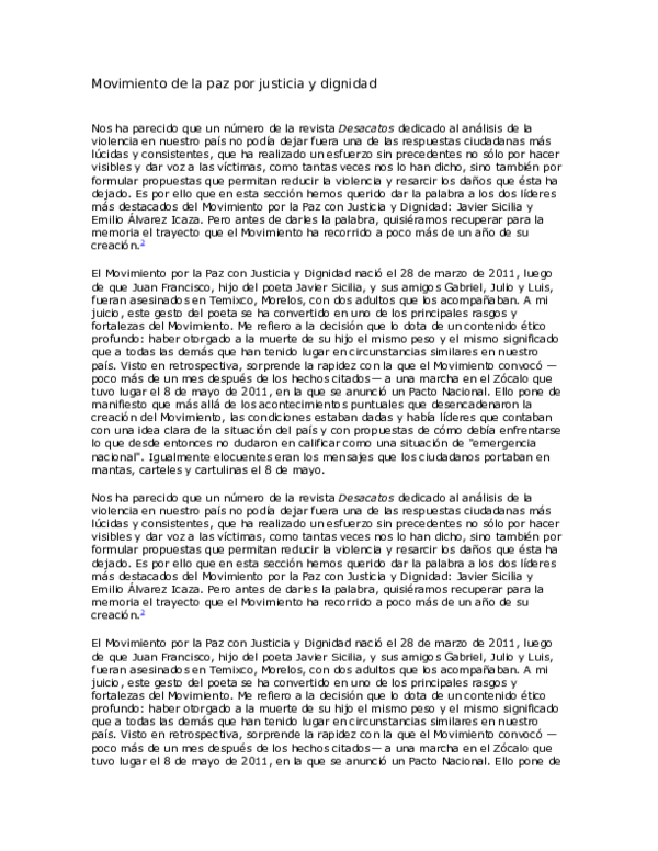 Movimiento por la paz con justicia y dignidad