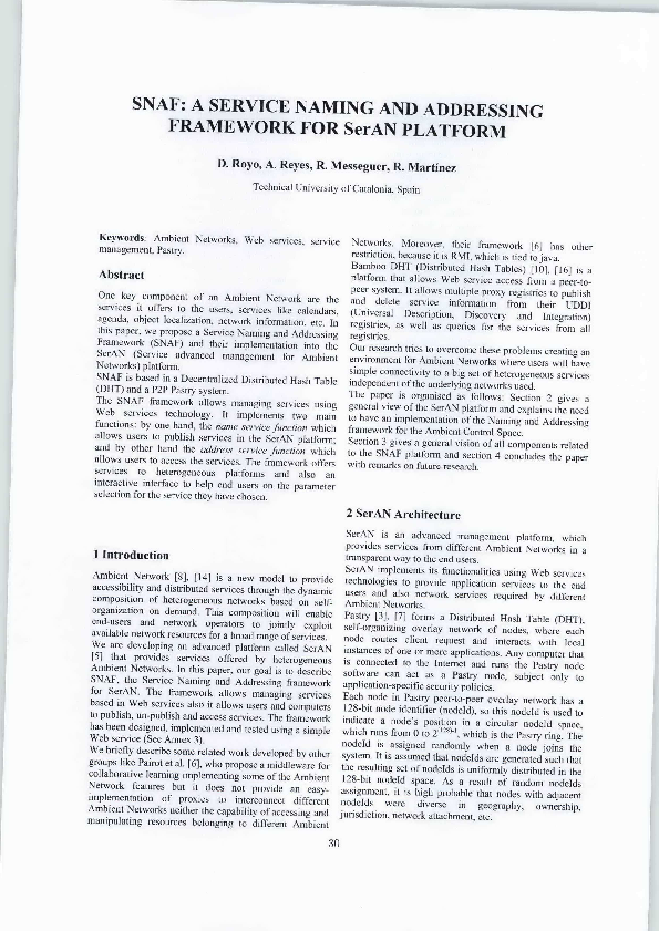 (PDF) SNAF: a service naming and addressing framework for SerAN platform