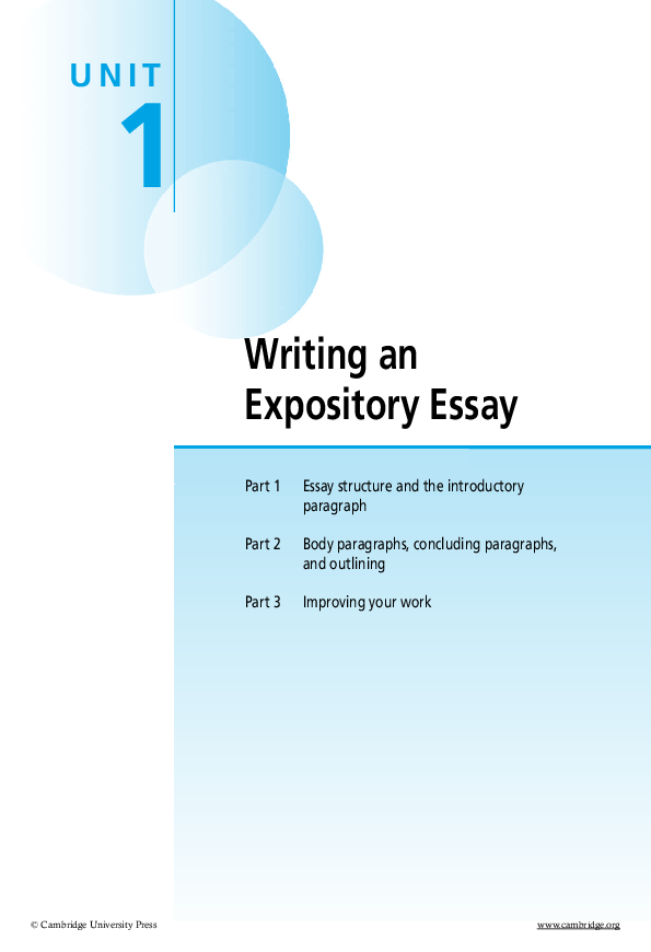 (PDF) Writing an Expository Essay Part 1 Essay structure and the ...