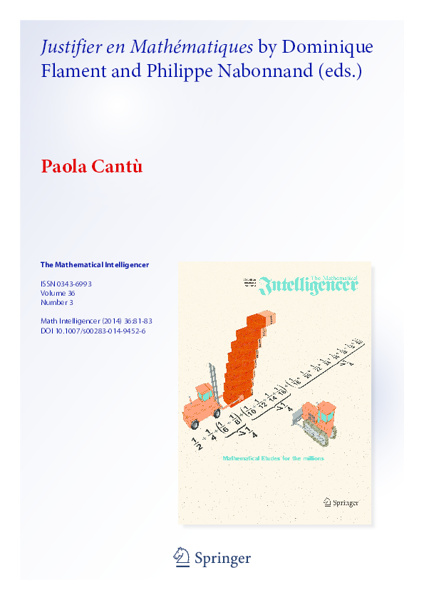 (PDF) Justifier en Mathématiques [Review: Justifier en Mathématiques by ...