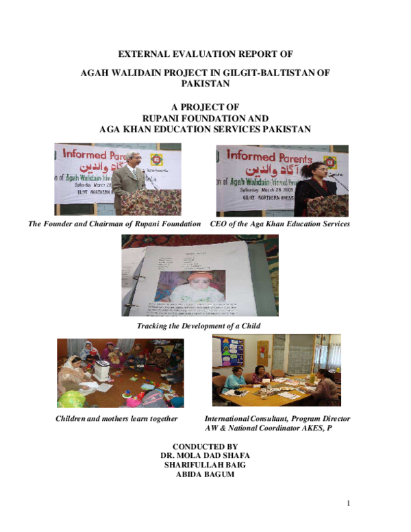 (PDF) EXTERNAL EVALUATION REPORT OF AGAH WALIDAIN PROJECT IN GILGIT