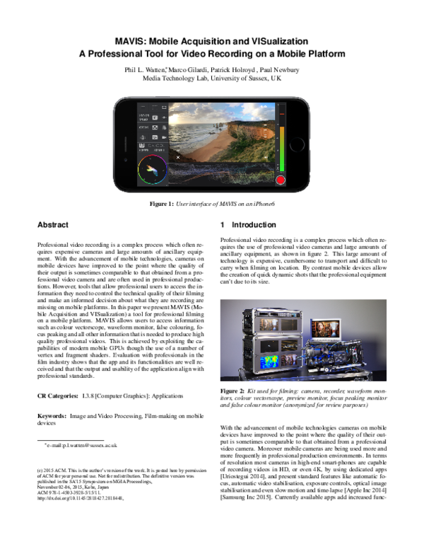 (PDF) MAVIS: Mobile Acquisition and VISualisation - A Professional Tool ...