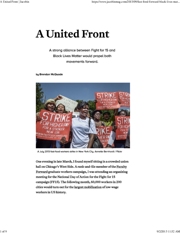 (PDF) A United Front Brendan McQuade Academia.edu