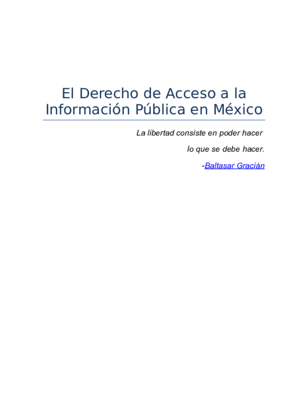 (DOC) El Derecho de Acceso a la Información Pública en México