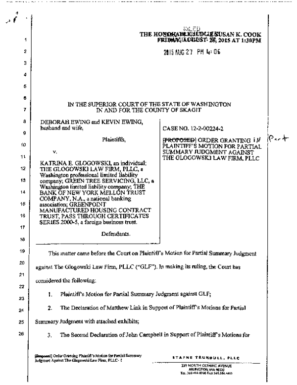 (PDF) Washington Court grants summary judgment of liability against