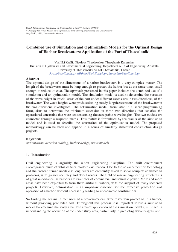(PDF) Combined use of simulation and optimization models for the ...