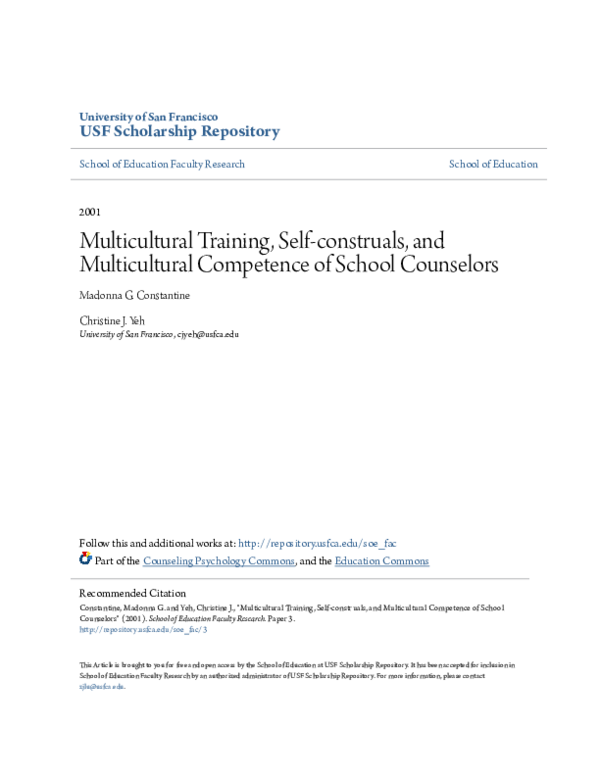 (PDF) Multicultural training, self-construals, and multicultural ...
