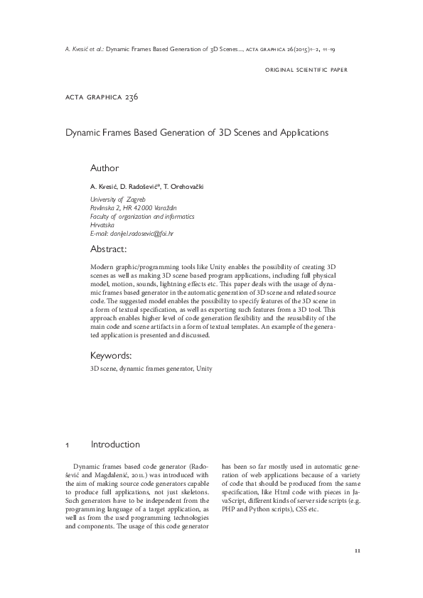 (PDF) Dynamic Frames Based Generation of 3D Scenes and Applications