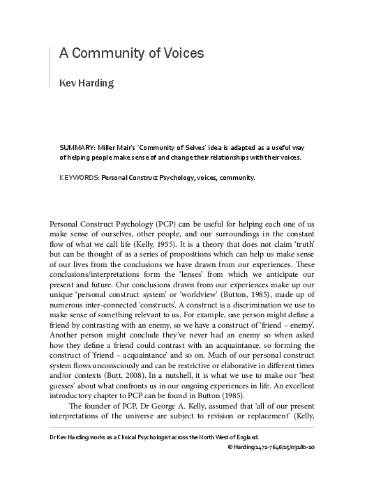 (PDF) A Community of Voices