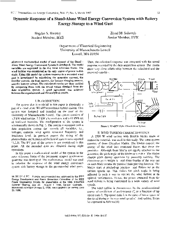 (PDF) Dynamic Response of a Stand-Alone Wind Energy Conversion System ...