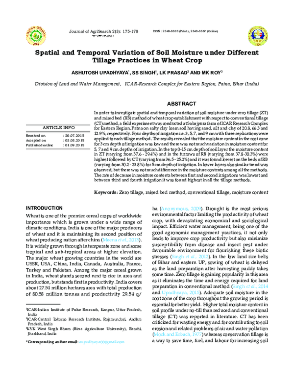 (PDF) Spatial and Temporal Variation of Soil Moisture under Different ...