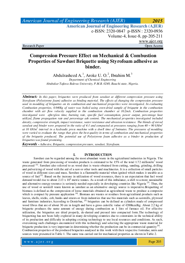 (PDF) Compression Pressure Effect on Mechanical & Combustion Properties