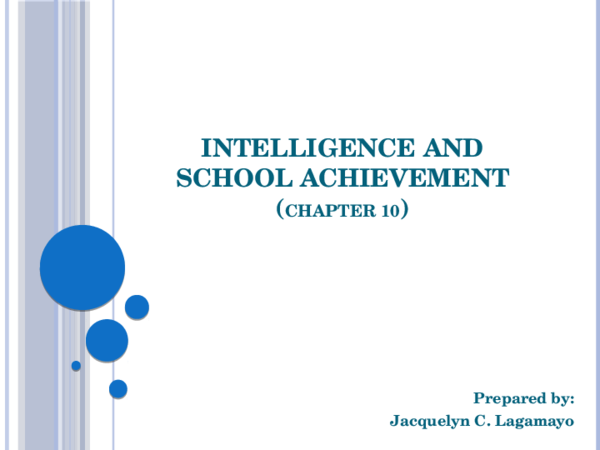 (PPT) Intelligence and school achievement
