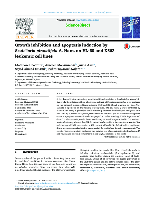 (PDF) Growth inhibition and apoptosis induction by Scutellaria ...