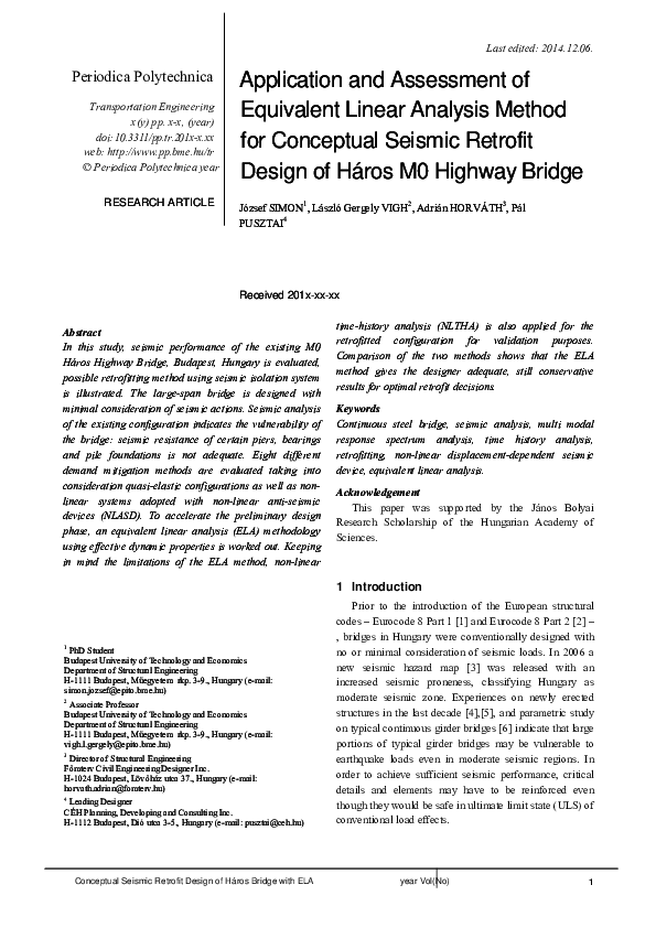 (PDF) Application and Assessment of Equivalent Linear Analysis Method ...