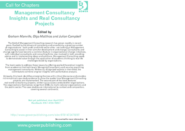 (PDF) Call For Chapters: Management Consultancy Insights & Real ...
