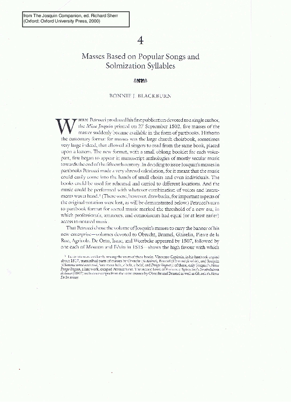 (PDF) Masses Based on Popular Songs and Solmization Syllables