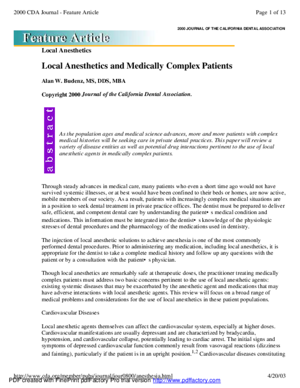PDF sar of local anesthetics PDF Télécharger Download
