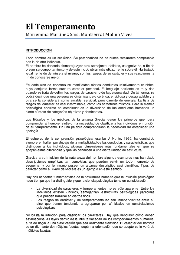 PDF) EL TEMPERAMENTO