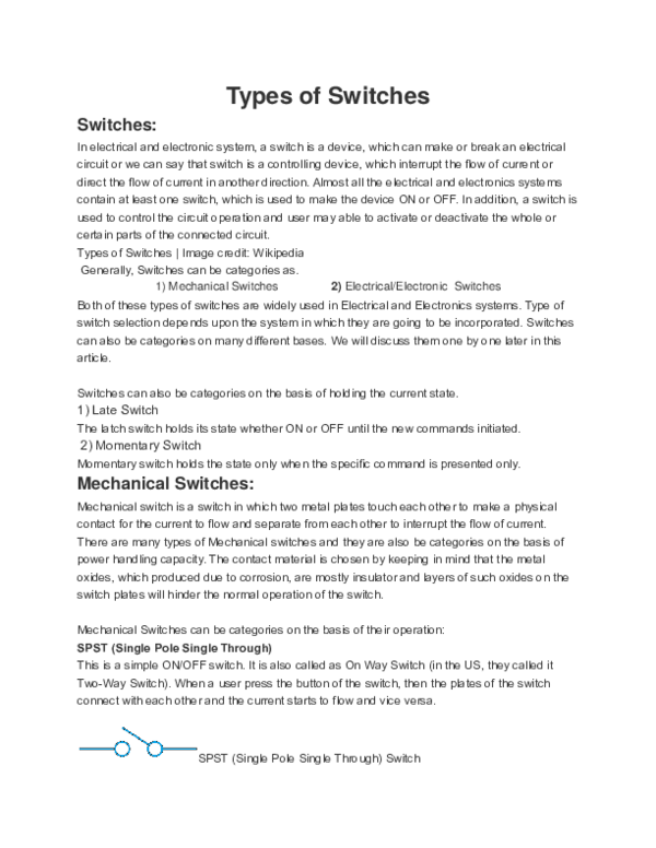 (DOC) Types of Switches Switches Song Ky Academia.edu