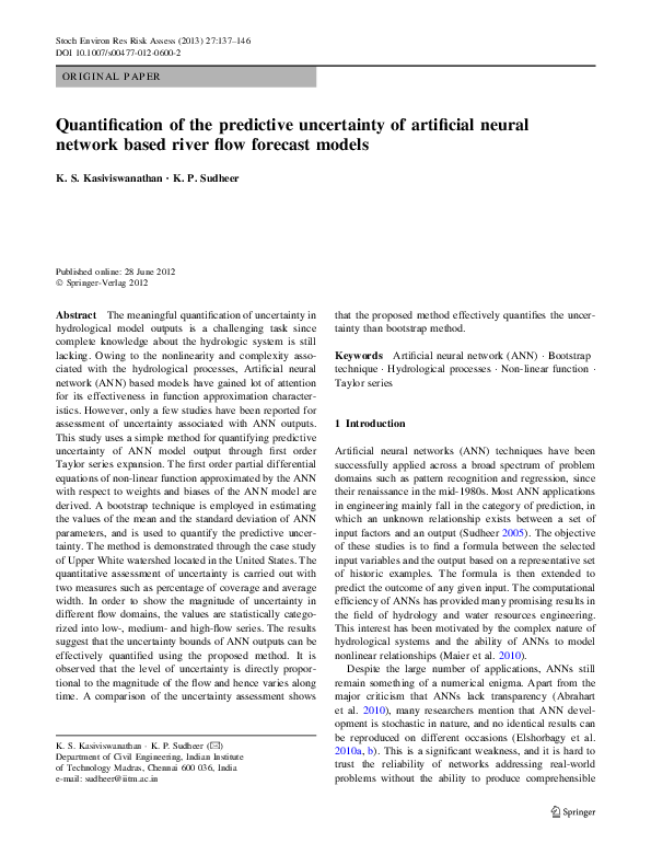 (PDF) Uncertainty quantification of neural network