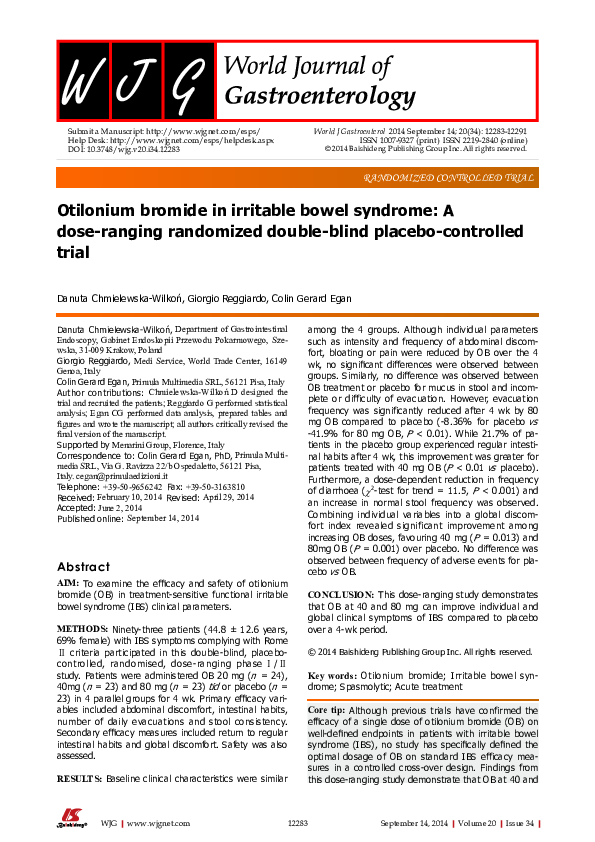 (PDF) Otilonium bromide in irritable bowel syndrome: a dose-ranging ...