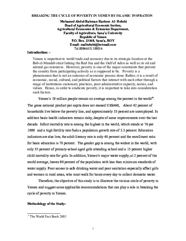 Cycle of poverty essay picture