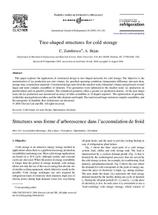 (PDF) Tree-shaped structures for cold storage
