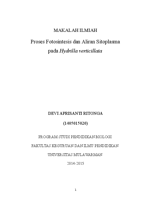 Doc Hydrilla Verticillata Aprisanti Ritonga Academia Edu