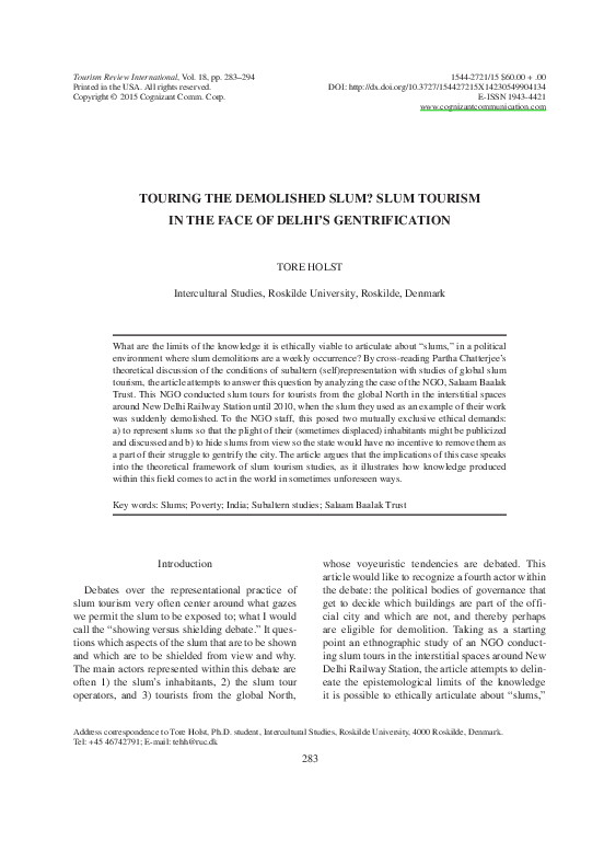 Is slum tourism good or bad image