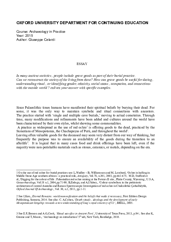 (DOC) Grave Goods in Burial Archaeology Essay GIUSEPPE CELARDI Academia.edu