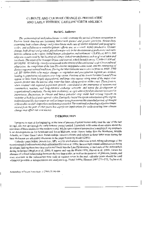 (PDF) Climate and Culture Change in Prehistoric and Early Historic ...