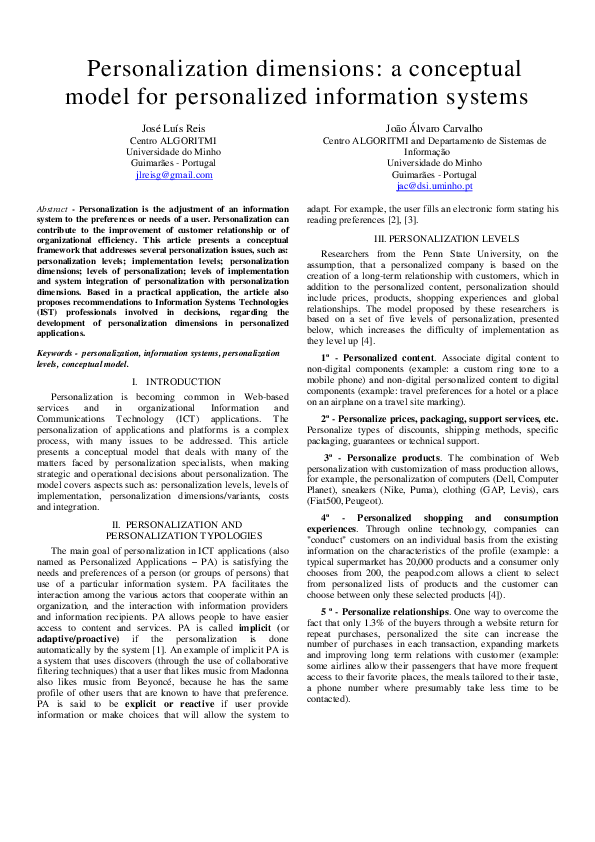 (PDF) Personalization dimensions a conceptual model for personalized ...
