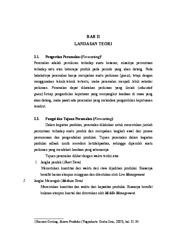 Teori Forecasting Sudikse Inggrid Academia Edu