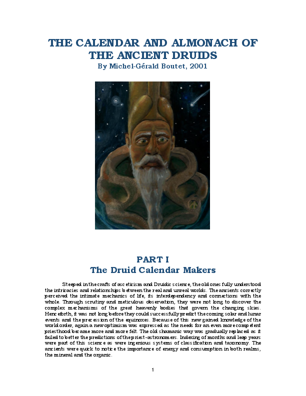 Pdf The Calendar And Almonach Of The Ancient Druids Michel Gerald Boutet Academia Edu
