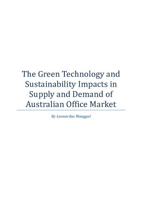 (PDF) The Green Technology and Sustainability Impacts in Supply and ...