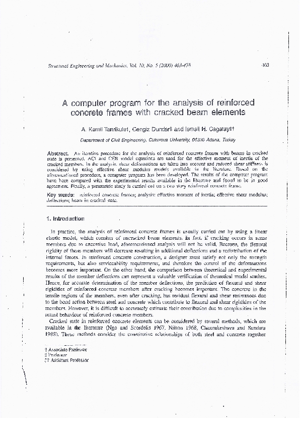 (PDF) A computer program for the analysis of reinforced concrete frames ...