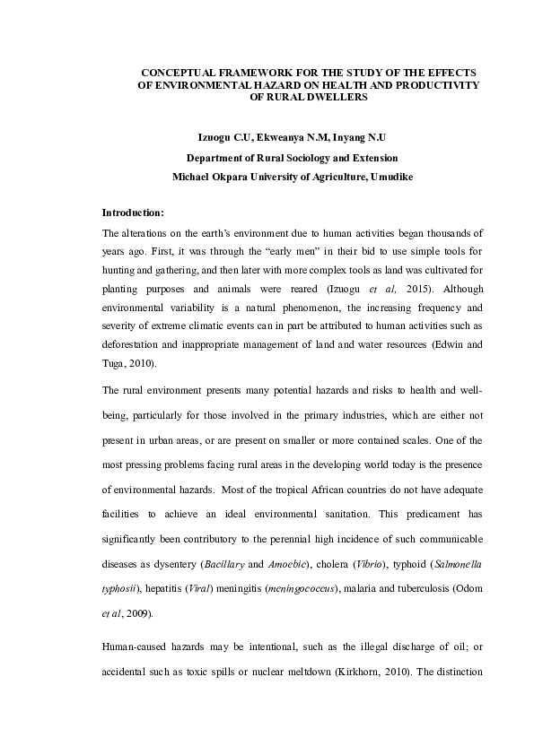 (DOC) CONCEPTUAL FRAMEWORK FOR THE STUDY OF THE EFFECTS OF ...