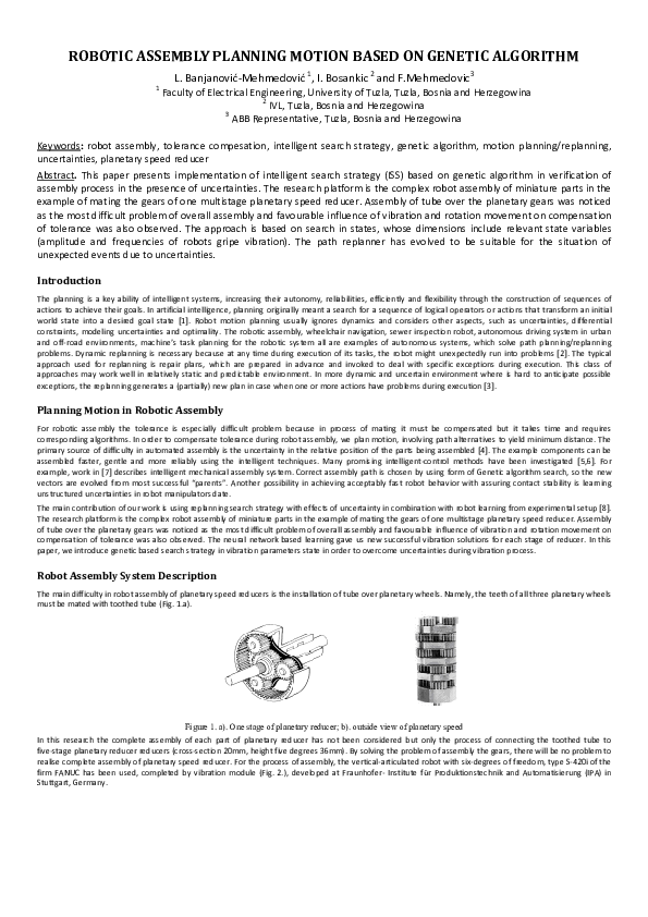 (PDF) Robotic Assembly Planning Motion based on Genetic Algorithm