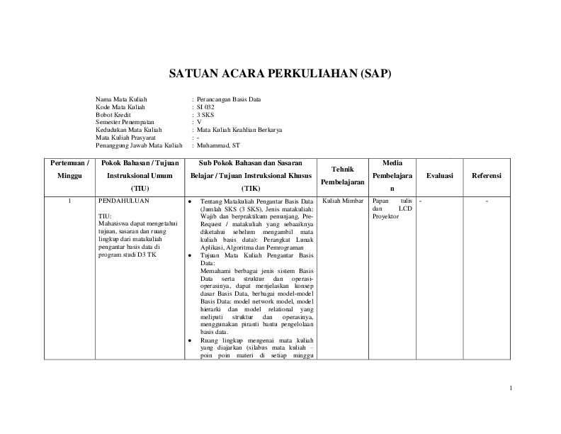 Pdf Perancangan Basis Data