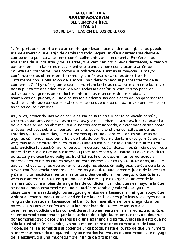 Rerum novarum themes image